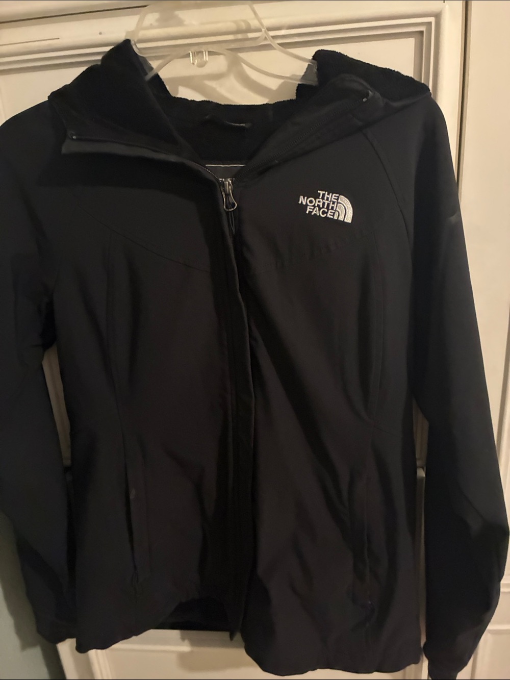The North Face Women's Black Hooded Softshell Jacket with Logo